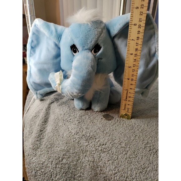 Commonwealth 1998 9"  BLUE ELEPHANT PLUSH TOY - Picture 5 of 5